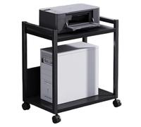 Printer Stand, Rolling Under Desk Printer Table, Movable Shelf for Small Spaces, Storage Cart, 2/3 Tiers, Office Use, Dimensions L51xW30xH72cm
