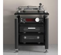 Printer Stand,Speaker Mount,Media Stand,Modern With Wheels Audio-Video Media Stand,Movable Audio Rack Tower Player Stand,Stereo Cabinet Video Media Stand Audio Rack,Recor,Dark Black-62x57x78cm