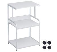 Printer Stand Table Shelf with Storage,3d Printer Shelf Organizer With Shelf and Wheels,3 Tier Multi-Purpose Rolling Cart for Folders,Books,for Fax Machine, Scanner,Home Office,Desk,Rustic Brown