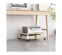 Printer Stand with 2 Tiers, Rolling Movable Shelf with Lock Mechanism for Office, Mini 3D Printer Workspace Organizer, Compact Under Desk Solution