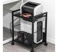 Printer Stand With Storage,2 Tier Rolling Printer Cart Office Movable Filing Cabinets,Multifunction Printer Copier Scanner Shelf Stand,Floor-Standing Computer Host Storage R,46*28.5*59.5 cm