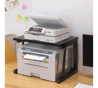 Printer Stand with Storage, 2 Tier Wood Printer Desktop Stands Shelf, Microwave Rack Shelf Bakers Rack for Small Space