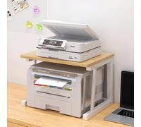 Printer Stand with Storage, 2 Tier Wood Printer Desktop Stands Shelf, Microwave Rack Shelf Bakers Rack for Small Space