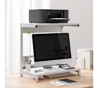 Printer Stand with Storage Shelf, Wood and Metal 2-Tier Organization Table for Office Workstation, Suitable for Home Office or Kitchen