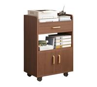 Printer Stand with Storage Thick Board File Cabinet with Drawer & Round Door Handle Office nization for Home Ideal for Fax Machine Scanner Files & Books - 52 * 36 * 86cm (Natural)