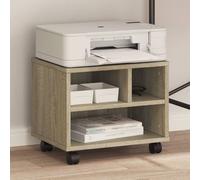 vidaXL Printer Stand with Wheels Sonoma Oak 41x32x34,5 cm