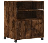 (smoked oak) vidaXL Printer Stand with Wheels Printer Table Office File Desk Organiser