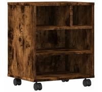 (smoked oak) vidaXL Printer Stand with Wheels Printer Table File Desk Organiser Smoked Oak
