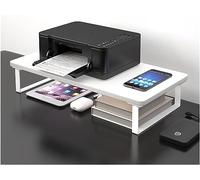 Printer Stand Wood Office Desktop Storage Rack - Multifunctional Printer Shelf for Files and Microwave, Compact Design
