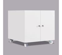 Printer Table for Home Office with Storage with Removable Shelves Rolling File Cabinet with Stainless Steel Handles Lateral Cabinet for Under Desk(White,60 * 60 * 60cm)