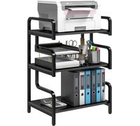 Printer Table Stand Shelving 3 Tier Storage Unit Home Office Study Workstation
