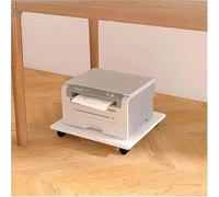 Printer Table with Wheels, Wooden Mobile Stand for Office and Home, White Compact Fax Cart, Wheeled Organizer RackWhite,39 * 44 6.6cm(49 * 44 * 6.6cm)