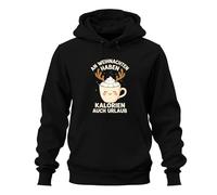 Printera An Weihnachten haben Kalorien auch Urlaub Reindeer Kakao Funny Unisex Hoodie Hoodie, black, XL