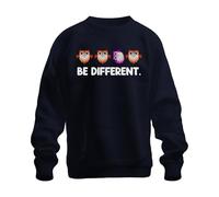 Printera Be Different Owl Autism Cute Otherness Unique Courage Unisex Sweatshirt Pullover, navy, S