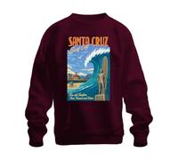 Printera California Surf City for All Surfers Sweatshirt Pullover, burgundy