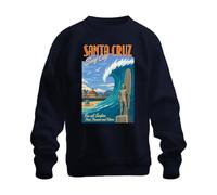 Printera California Surf City for All Surfers Sweatshirt Pullover, navy, L