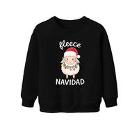 Printera Fleece Navidad Cute Sheep Christmas Fairy Lights Santa Unisex Kids Sweatshirt Pullover, black, 152
