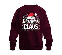 Printera Grandma Claus Grandma Christmas Fairy Lights Snowflakes Gift Unisex Sweatshirt Pullover, burgundy, L