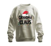 Printera Grandma Claus Grandma Christmas Fairy Lights Snowflakes Gift Unisex Sweatshirt Pullover, natural, 3XL