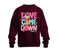 Printera Love Came Down Luke 2:11 Christmas Angel Baby Jesus Gift Unisex Sweatshirt Pullover, burgundy, XXL