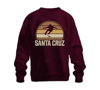 Printera Santa Cruz Skateboard Retro Skater Vintage Sunset Surfer Cali Unisex Sweatshirt Pullover, burgundy, XXL