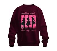 Printera Something Wicked This Way Halloween Witch Witch Pink Grunge Gothic Unisex Sweatshirt Pullover, burgundy, XL