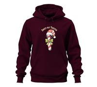Printera Sweet But Twisted Candy Cane Santa Hat Sunglasses Bow Christmas Unisex Hoodie Hoodie, burgundy, S
