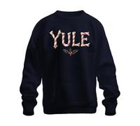 Printera Yule Christmas Candy Cane Holly Vintage Gift Unisex Sweatshirt Pullover, navy, XL