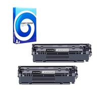 Printerinks 12A Q2612A Toner Cartridge with Free A4 Ream Paper Compatible with HP 12A Q2612A for HP LaserJet 1010 1012 1015 1018 1020 3010 3015 3020 3030 3050 3052 3055 M1005 (Black, 2-Pack)