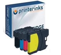 Printerinks 4 Pack Compatible LC1100HY Ink cartridges for LC1100HYBK/C/M/Y for MFC-5890CN, MFC-5895CW, MFC-6490, MFC-J615W, MFC-6490CW, MFC-6890CDW