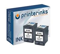 Printerinks Compatible 2 Pack 21XL Black Ink Cartridges for DeskJet F380 F2180 F4180 F2280 D2460 F2290 D1460 D1360 D2360 PSC 1410 1402 OfficeJet 4315
