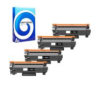 Printerinks TN2420 Toner Cartridge with Free A4 Ream Paper Compatible with Brother TN-2420 TN 2410 for Brother MFC-L2710DW L2750DW L2730DW HL-L2350DW L2310D DCP-L2530DW L2510D (Black, 4-Pack)