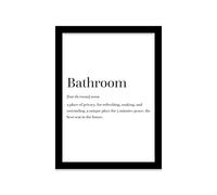 Printers Mews Bathroom (Noun) A4 Print in Black Frame Framed Toilet Print Bathroom Humor 24.5 X 33cm (9.6x13inch)