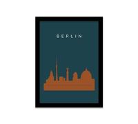 Printers Mews Berlin Wall A4 Print in Black Frame Urban skyline artwork Berlin Poster 24.5 X 33cm (9.6x13inch)