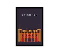Printers Mews Brighton Pier A2 Print in Black Frame Coordinates Brighton Poster 997 X 63cm (17.7x24.8inch)