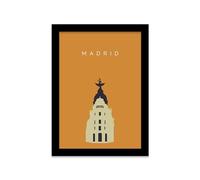 Printers Mews Edificio Metropolis A5 Print in Black Frame Wanderlust decor Madrid Poster 1782 X 24.5cm (7x9.6inch)