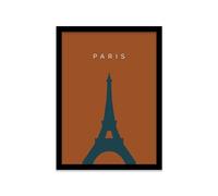 Printers Mews Eiffel Tower A3 Print in Black Frame Landmark framed art Paris Poster 33.5 X 45.5cm (13.2x18inch)