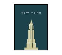 Printers Mews Empire State Building A5 Print Only City landmark posters New York Poster 14.8 X 21 Cm (5.8x8.3inch)