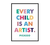 Printers Mews Every Child Is an Artist Picasso Inspirational Poster A4 Print Only 21 x 29.7cm (8.3x11.7inch)