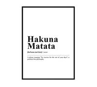 Printers Mews - Hakuna Matata Definition Print - Funny Wall Art Poster - A4 Print Only - 21 x 29.7cm (8.3x11.7inch)