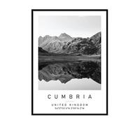 Printers Mews Lake District Travel Print Cumbria Wall art Black and white Poster A4 Print only 21 X 29.7cm (8.3x11.7inch)