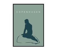 Printers Mews Little Mermaid A4 Print Only Wanderlust Copenhagen Poster 60 X 29.7cm (8.3x11.7inch)