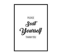 Printers Mews Please Seat Yourself Thank You A4 Print Only Loo Sign Bathroom Signs 21 X 29.7cm (8.3x11.7inch)