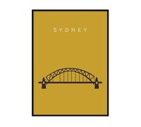 Printers Mews Sidney Harbor Bridge - Sydney A4 Print Only City landmark posters Sydney Poster 204 X 29.7cm (8.3x11.7inch)