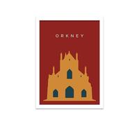 Printers Mews St Magnus Cathedral A3 Print in White Frame Holiday Memory Orkney Poster 33.5 X 45.5cm (13.2x18inch)
