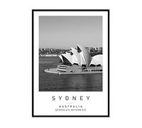 Printers Mews Sydney Opera House Travel Print Sydney Wall art Black and white Poster A3 Print only 29.7 X 42cm (11.7x16.5inch)