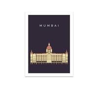Printers Mews Taj Hotel A4 Print in White Frame Wall art from City Mumbai Poster 24.5 X 33cm (9.6x13inch)