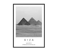Printers Mews The Pyramids of Giza Travel Print Giza Wall art Black and white Poster A4 Print only 21 X 29.7cm (8.3x11.7inch)