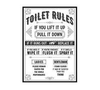 Printers Mews Toilet Rules A4 Print Only Bathroom Art Prints Bathroom Print Décor 21 X 29.7cm (8.3x11.7inch)