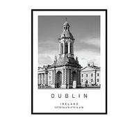 Printers Mews Trinity College Travel Print Dublin Wall art Black and white Poster A4 Print only 21 X 29.7cm (8.3x11.7inch)